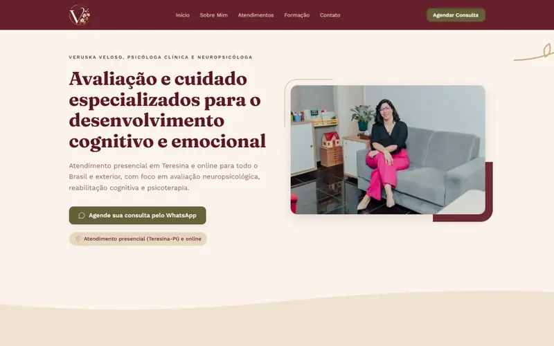 Preview do site Veruska Veloso